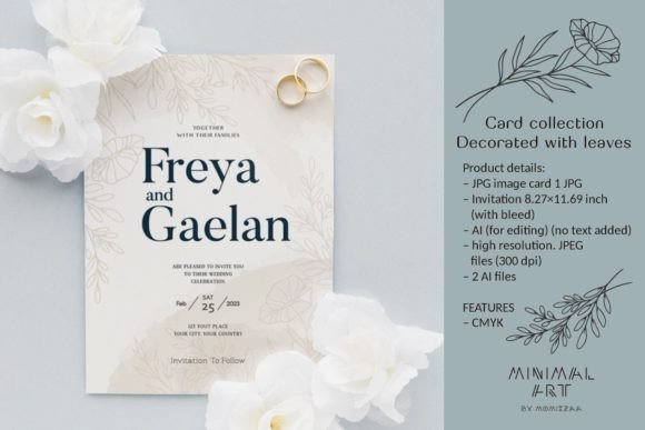 Elegant Card Collection Decorated with Leaves: Design & Applications