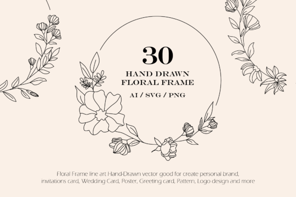 Elegant Hand-Drawn Florals for Modern Design
