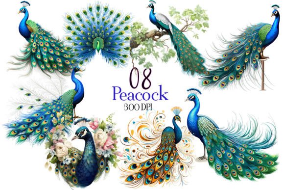 Elevate Your Designs with a Peacock Clipart Bundle