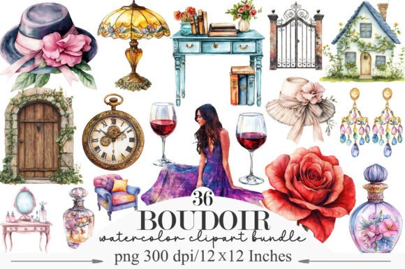 Elevate Your Designs with Watercolor Boudoir Clipart