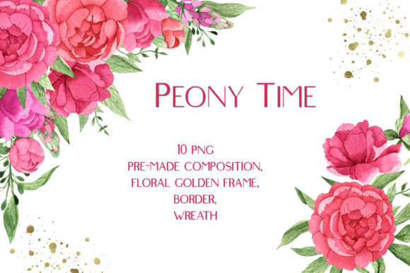 Watercolor Peony Clipart for Elegant Design Projects