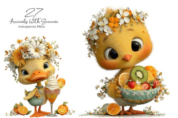 Whimsical Animals Summer Clipart: A Design Asset Collection