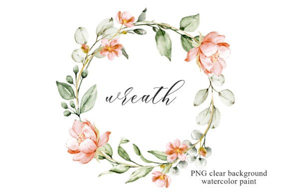 Wreath with Watercolor Flowers, Frame: A Versatile Design Asset